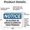 Signmission No Alcohol Or Drugs Allowed On These, 10 in W x Rectangle, Vinyl Decal OS-2PACK-NS-D-710-L-16000 - alternate 2